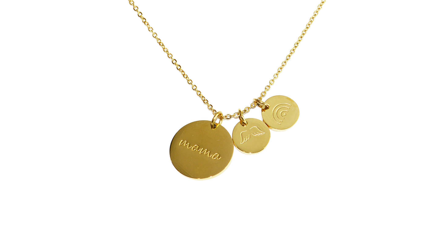 Pendant Necklace - Rainbow Wings Mama